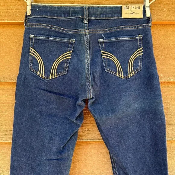 Hollister Cigarette Skinny Low Rise Dark Blue Size 27 - Picture 10 of 11